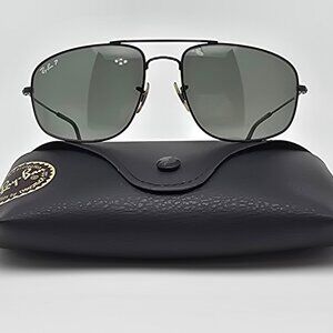 Ray-Ban RB3145 006/58 Explorer Black Frame Polarized G15 Lens Aviator Sunglasses